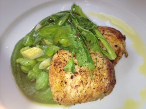 Wahoo with Spring Vegetables