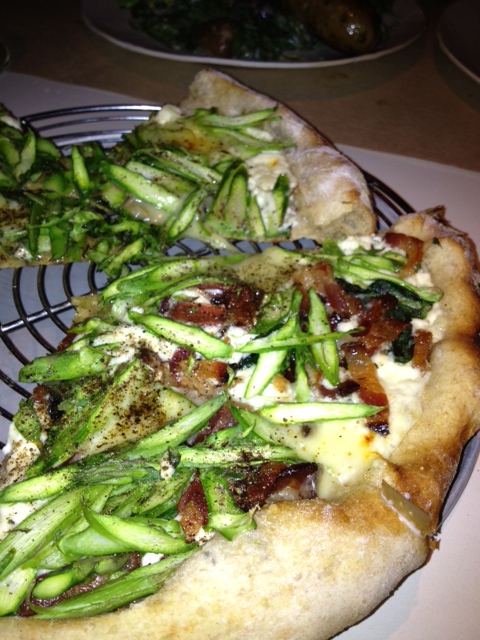 Asparagus and Bacon Pizza