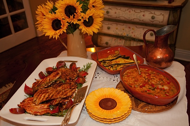 Chicken Under a Brick from the Tuscan Farmhouse Dinner chapter.