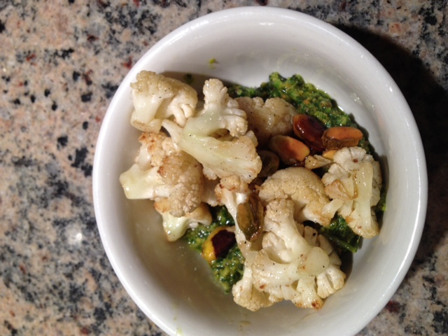 Cauliflower with Pistachio Pesto