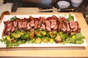 Grilled Steaks with Brussels Sprouts and Balsamic Red Onions 300x200 Secrets of the CIA:  Team Cooking by AIWF Members from Across the Country