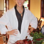 Michelle inspects the veggies 150x150 Secrets of the CIA:  Team Cooking by AIWF Members from Across the Country