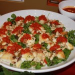 Pan Roasted Prosciutto Wrapped Cod with Butter Bean Olive Relish and Catalan Vinaigrette 150x150 Secrets of the CIA:  Team Cooking by AIWF Members from Across the Country