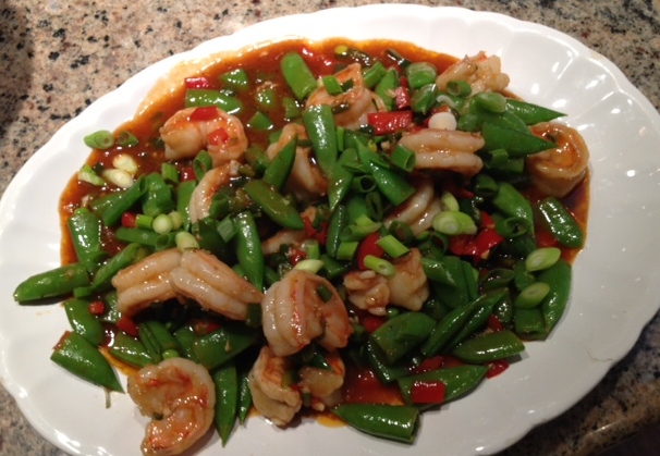 A Summer Cooking Alternative to Grilling:  Stir Fry – Szechwan Shrimp with Sugar Snap Peas