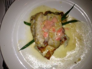 Sea Bass Mediterranean with Pickled Ginger 300x225 Julia Childs 100th Birthday Party at Hexagone, San Diego!